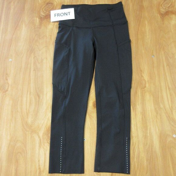 LULULEMON Fast Free Crop II Nulux 19" Womens Sz 2 Black Leggings Yoga Running - Picture 7 of 16